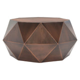 SAFAVIEH Ardyce Copper Faceted Drum Coffee Table - 31" x 15.5" x 31" - 31Wx31Dx16H