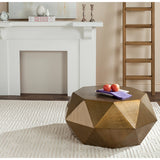 SAFAVIEH Ardyce Copper Faceted Drum Coffee Table - 31" x 15.5" x 31" - 31Wx31Dx16H