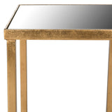 SAFAVIEH Argelia Antique Gold Leaf Mirror Top End Table - 12" x 12.1" x 20.4" - 12Wx12Dx20H