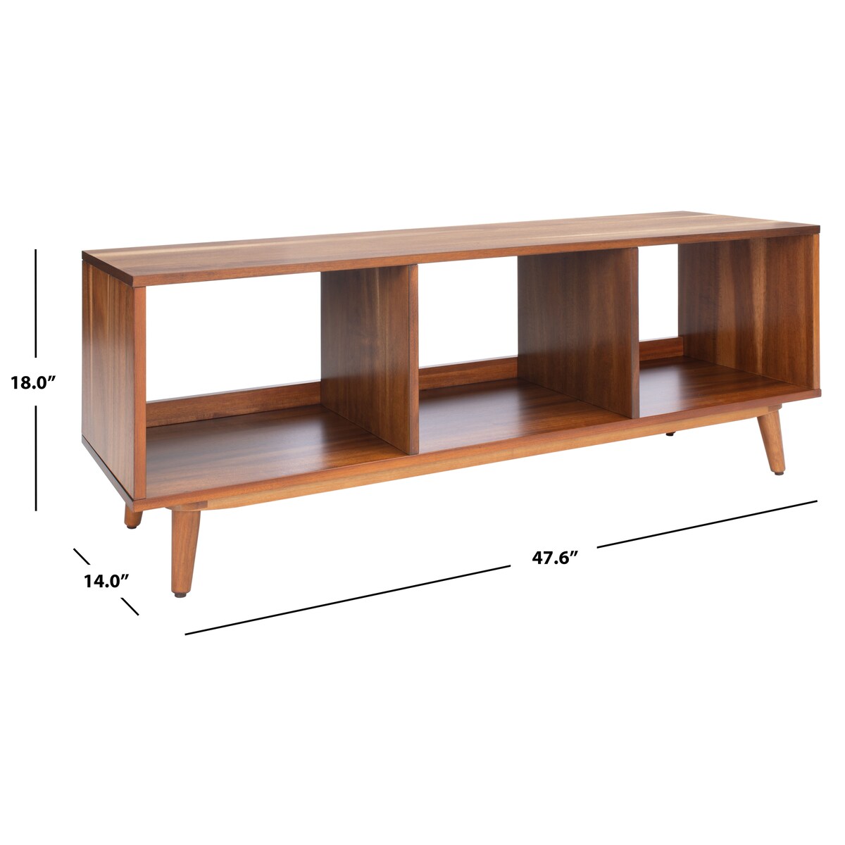 SAFAVIEH Arielle Open 3-Shelf Media TV Stand (50-inch Flat Screen) - 47.6" W x 14" L x 18" H - 48Wx14Dx18H