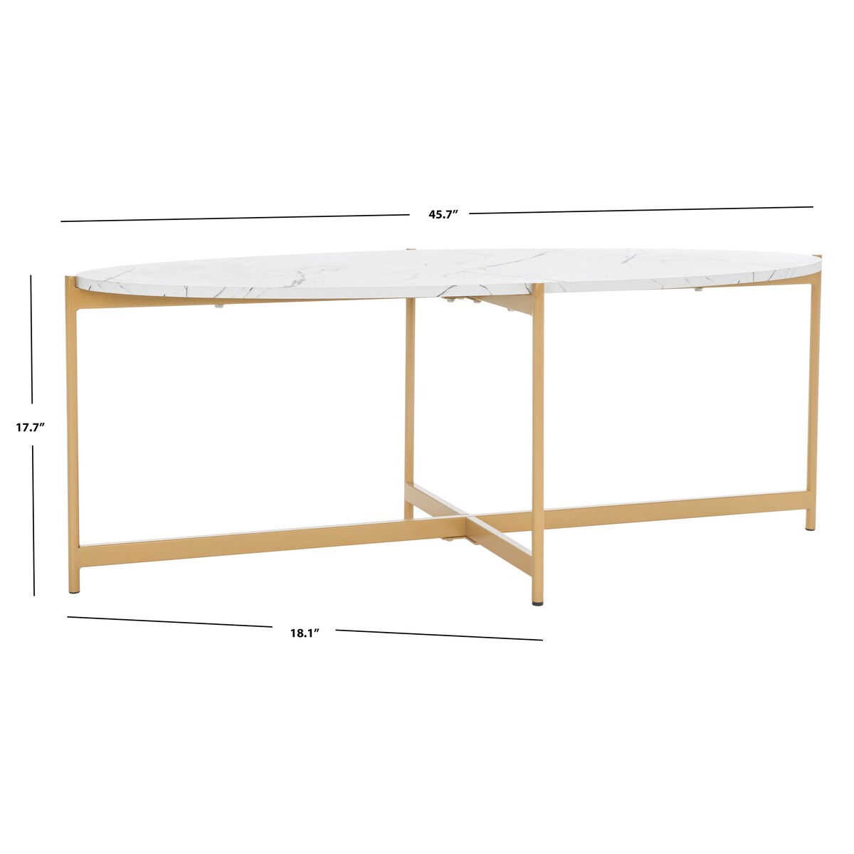 SAFAVIEH Arkie Oval Coffee Table - 46" W x 18" D x 18" H - 46Wx18Dx18H