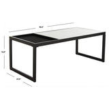 SAFAVIEH Arletta White/ Black Coffee Table - 48" x 24" x 18" - 48Wx24Dx18H