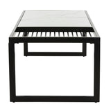 SAFAVIEH Arletta White/ Black Coffee Table - 48" x 24" x 18" - 48Wx24Dx18H