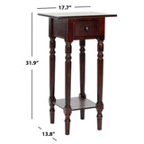 SAFAVIEH Arrie Black Accent Table - 17.7" x 13.8" x 31.9" - 18Wx14Dx32H