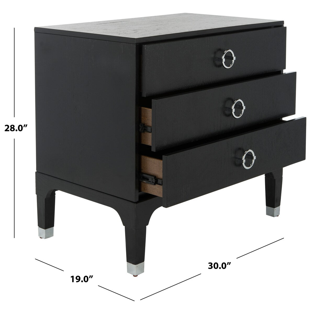 SAFAVIEH Artimiza 3-Drawer Nightstand - 30Wx19Dx28H