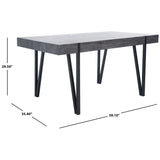 SAFAVIEH Asal Mid-Century Industrial Rustic Dining Room Table - 59.1" W x 35.4" L x 29.5" H - 59Wx35Dx30H