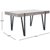 SAFAVIEH Asal Mid-Century Industrial Rustic Dining Room Table - 59.1" W x 35.4" L x 29.5" H - 59Wx35Dx30H