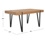 SAFAVIEH Asal Mid-Century Industrial Rustic Dining Room Table - 59.1" W x 35.4" L x 29.5" H - 59Wx35Dx30H