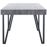 SAFAVIEH Asal Mid-Century Industrial Rustic Dining Room Table - 59.1" W x 35.4" L x 29.5" H - 59Wx35Dx30H