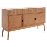 SAFAVIEH Ashly 3-Drawer 3 Door Sideboard - 60" W x 15" D x 35" H - 60Wx15Dx35H