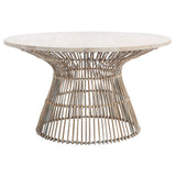 SAFAVIEH Aveline Modern Rattan Round Coffee Table - 31.5" W x 31.5" L x 17.7" H - 32Wx32Dx18H