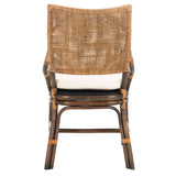 SAFAVIEH Azrielle Coastal Rattan Cushion Chair - 22" W x 24" L x 37" H - 22Wx24Dx37H