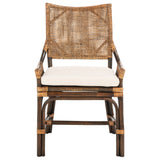 SAFAVIEH Azrielle Coastal Rattan Cushion Chair - 22" W x 24" L x 37" H - 22Wx24Dx37H