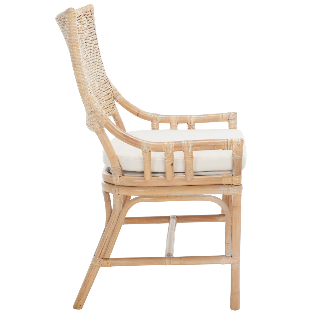 SAFAVIEH Azrielle Coastal Rattan Cushion Chair - 22" W x 24" L x 37" H - 22Wx24Dx37H