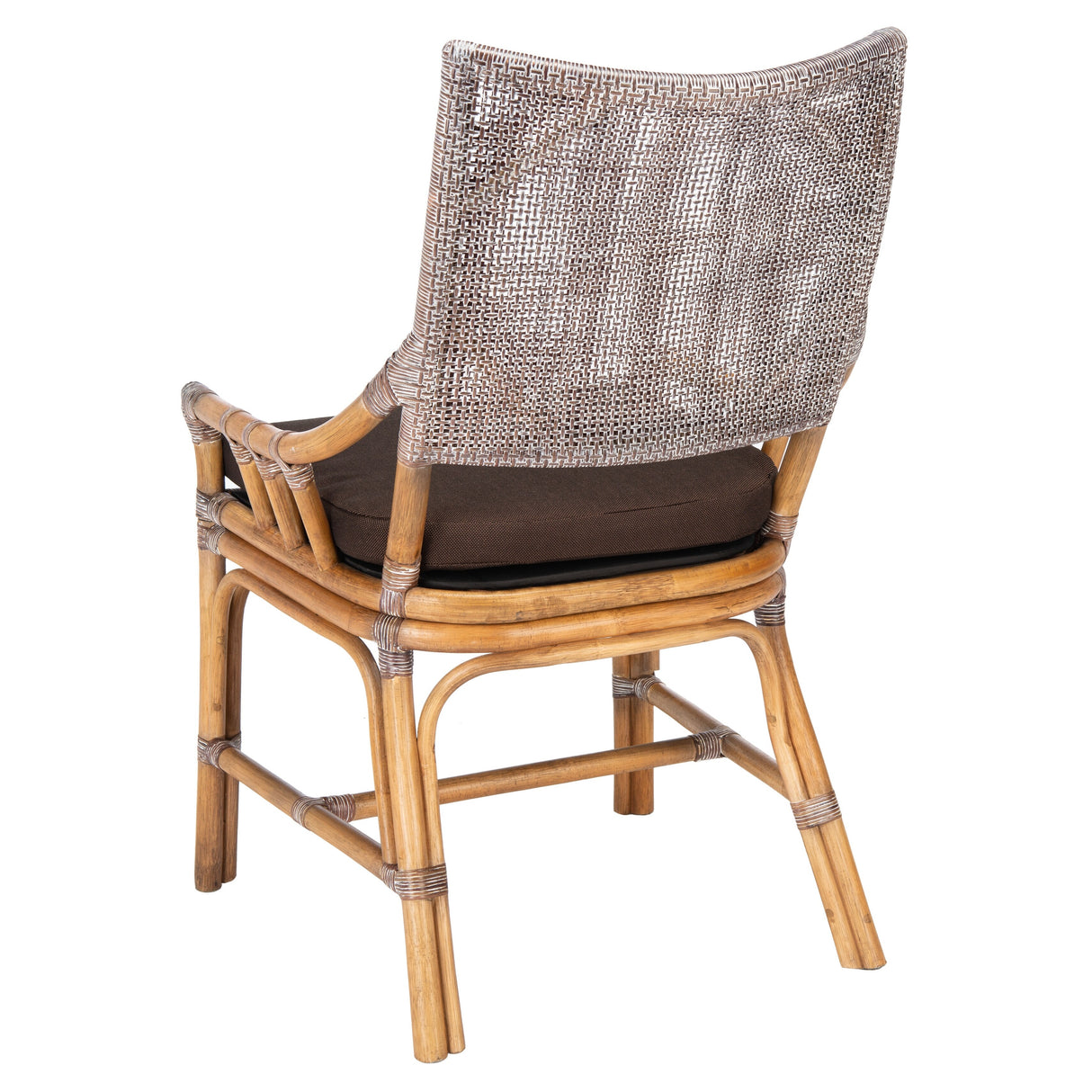 SAFAVIEH Azrielle Coastal Rattan Cushion Chair - 22" W x 24" L x 37" H - 22Wx24Dx37H