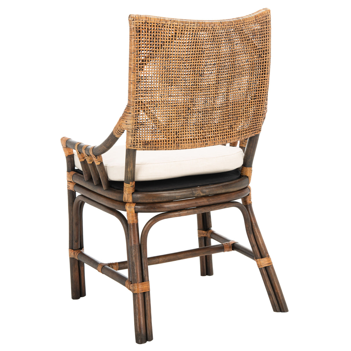 SAFAVIEH Azrielle Coastal Rattan Cushion Chair - 22" W x 24" L x 37" H - 22Wx24Dx37H