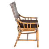 SAFAVIEH Azrielle Coastal Rattan Cushion Chair - 22" W x 24" L x 37" H - 22Wx24Dx37H