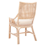 SAFAVIEH Azrielle Coastal Rattan Cushion Chair - 22" W x 24" L x 37" H - 22Wx24Dx37H