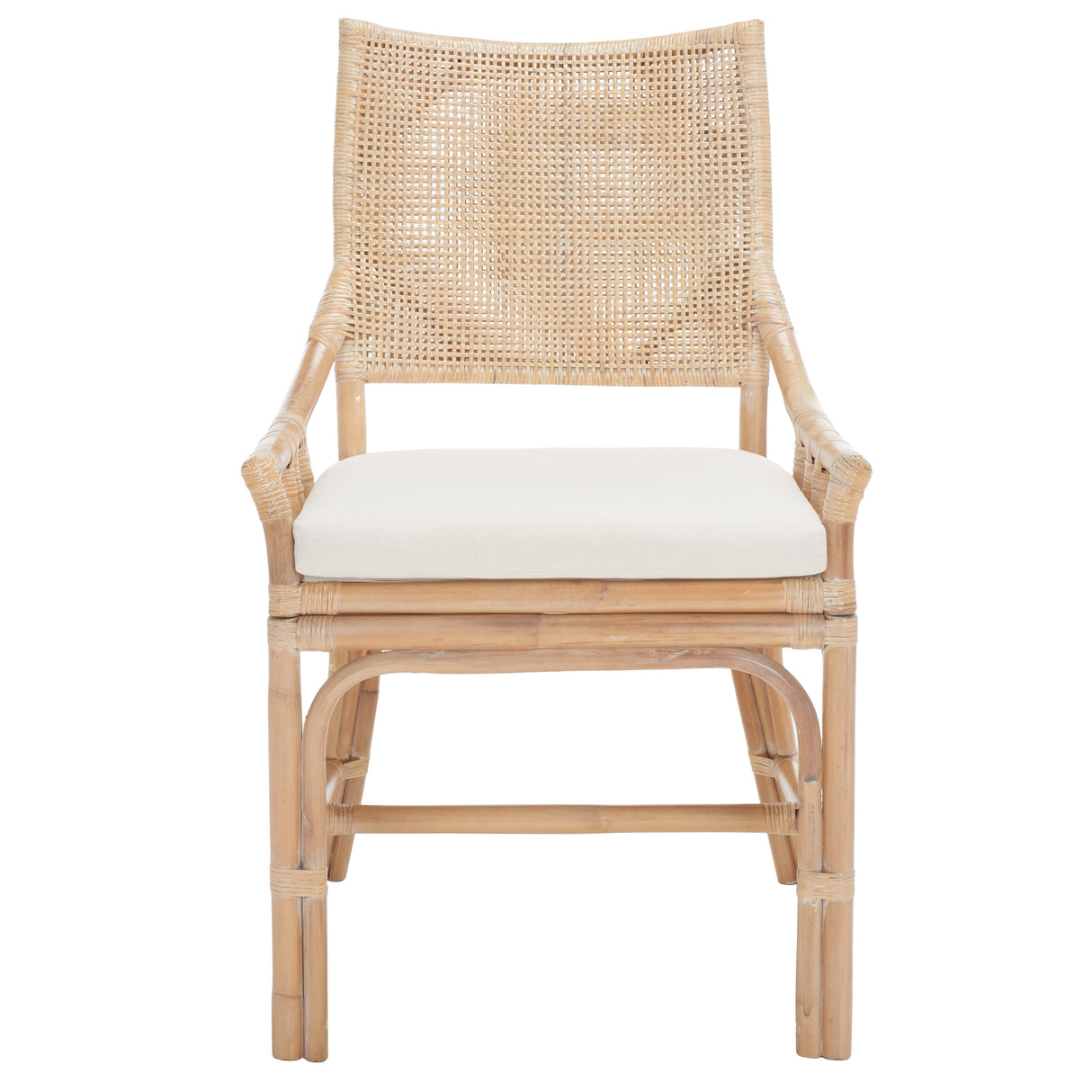 SAFAVIEH Azrielle Coastal Rattan Cushion Chair - 22" W x 24" L x 37" H - 22Wx24Dx37H