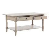 SAFAVIEH Bama Grey 2-Drawer Coffee Table - 41.7" W x 21.7" D x 18.5" H - 42Wx22Dx19H