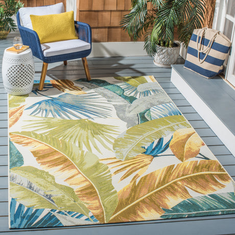 SAFAVIEH Barbados Ehrentrud Tropical Indoor/ Outdoor Waterproof Patio Backyard Rug