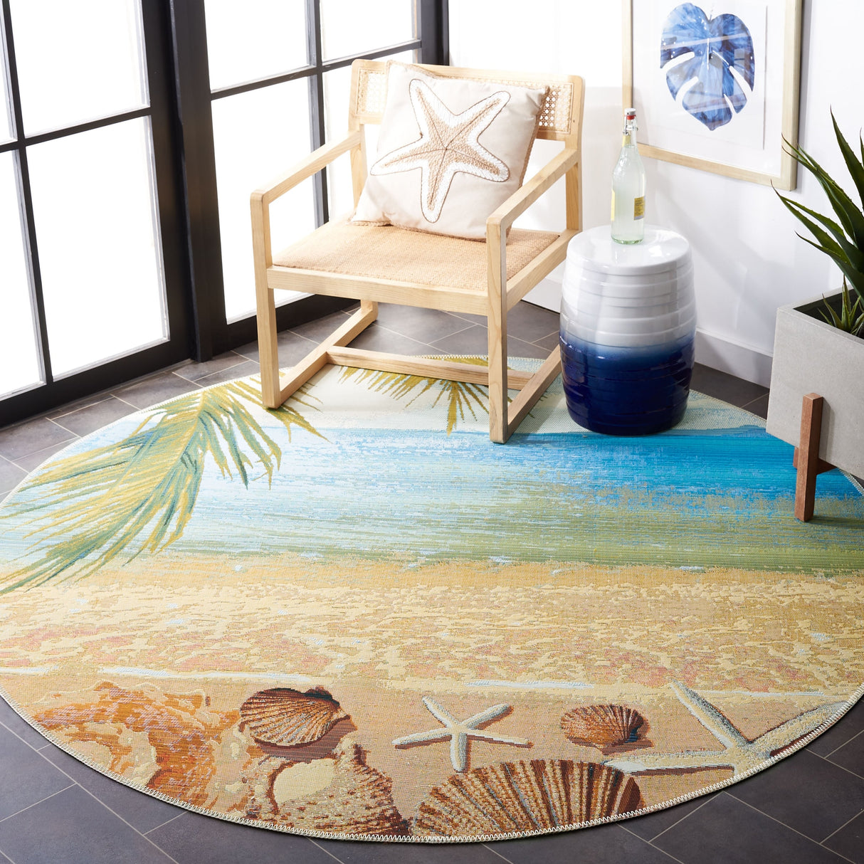 SAFAVIEH Barbados Liset Tropical Indoor/ Outdoor Waterproof Patio Backyard Rug