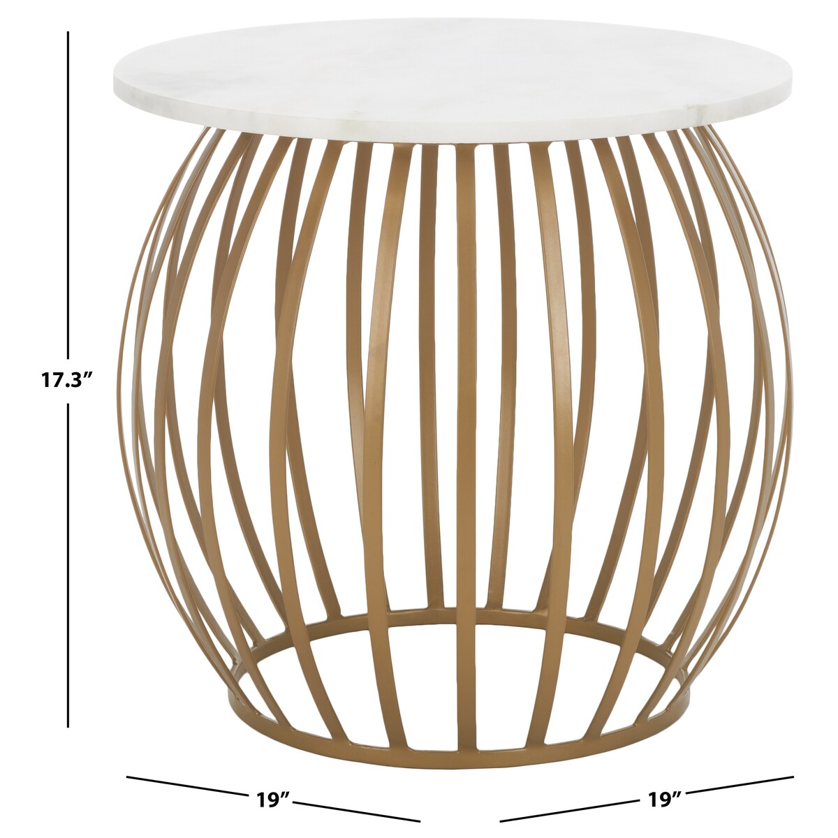 SAFAVIEH Basima Round Accent Table - 19" W x 19" D x 17" H - 19Wx19Dx17H