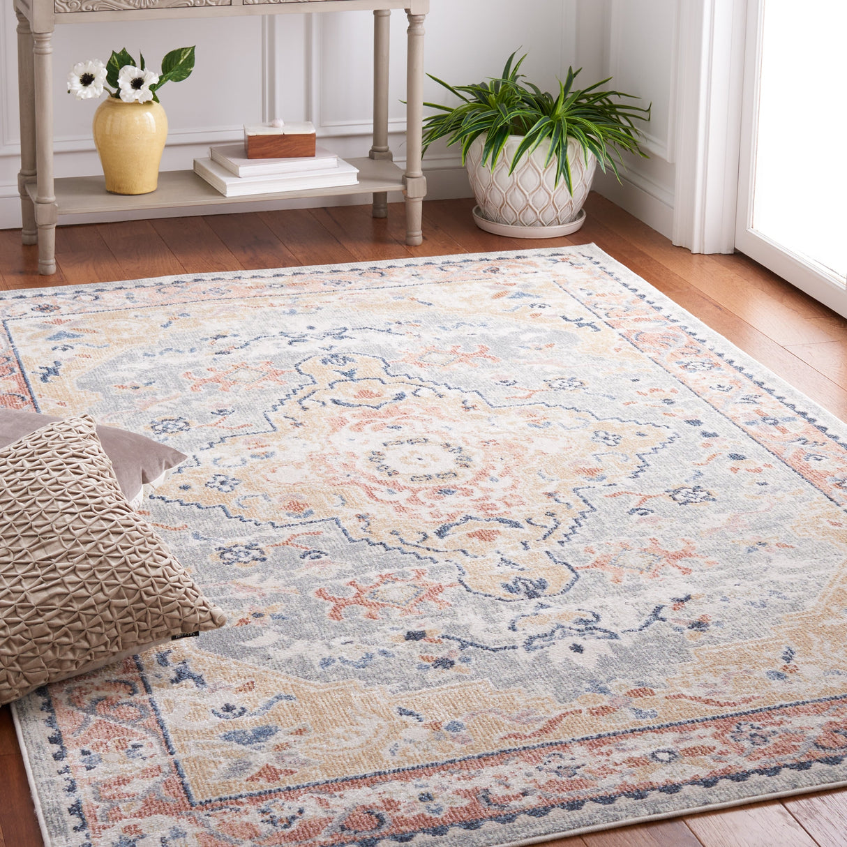 SAFAVIEH Bayside Machine Washable Sabatina Shabby Chic Rug