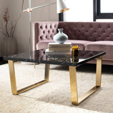 SAFAVIEH Bea Black/ Brass Square Coffee Table - 31.5" x 31.5" x 15.8" - 32Wx32Dx16H