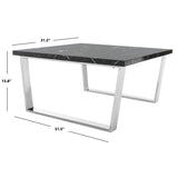 SAFAVIEH Bea Black/ Brass Square Coffee Table - 31.5" x 31.5" x 15.8" - 32Wx32Dx16H