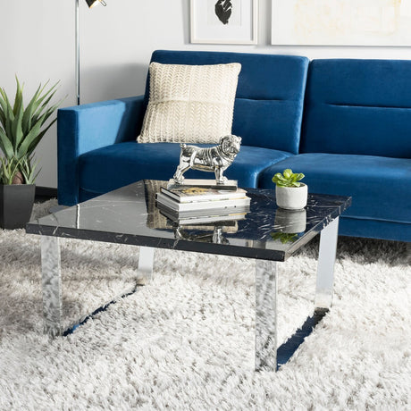 SAFAVIEH Bea Black/ Brass Square Coffee Table - 31.5" x 31.5" x 15.8" - 32Wx32Dx16H