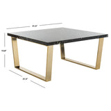 SAFAVIEH Bea Black/ Brass Square Coffee Table - 31.5" x 31.5" x 15.8" - 32Wx32Dx16H