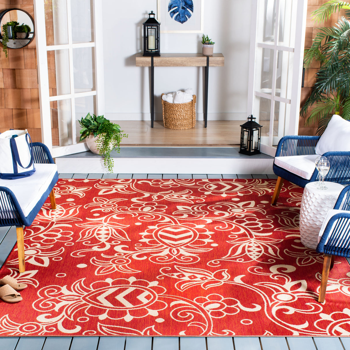 SAFAVIEH Beach House Jula Indoor/ Outdoor Waterproof Patio Backyard Rug