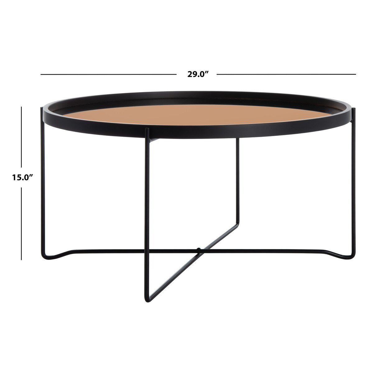 SAFAVIEH Beatrix Round Tray Top Coffee Table - 29" x 29" x 15" - 29Wx29Dx15H