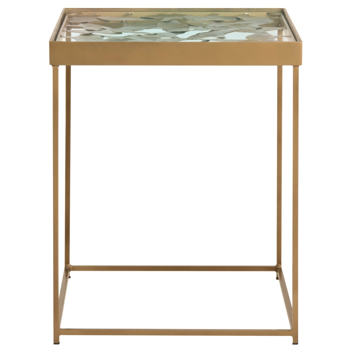 SAFAVIEH Belia Leaf Antique Brass Side Table - 16" x 16" x 20" - 16Wx16Dx20H