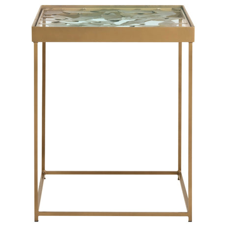 SAFAVIEH Belia Leaf Antique Brass Side Table - 16" x 16" x 20" - 16Wx16Dx20H