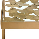 SAFAVIEH Belia Leaf Antique Brass Side Table - 16" x 16" x 20" - 16Wx16Dx20H