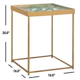 SAFAVIEH Belia Leaf Antique Brass Side Table - 16" x 16" x 20" - 16Wx16Dx20H