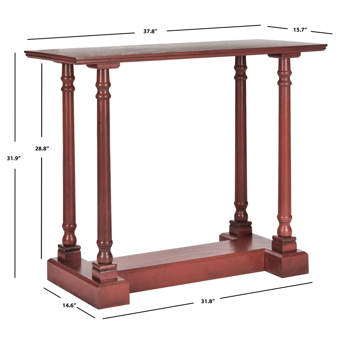 SAFAVIEH Bena Red Console Table - 38Wx16Dx32H