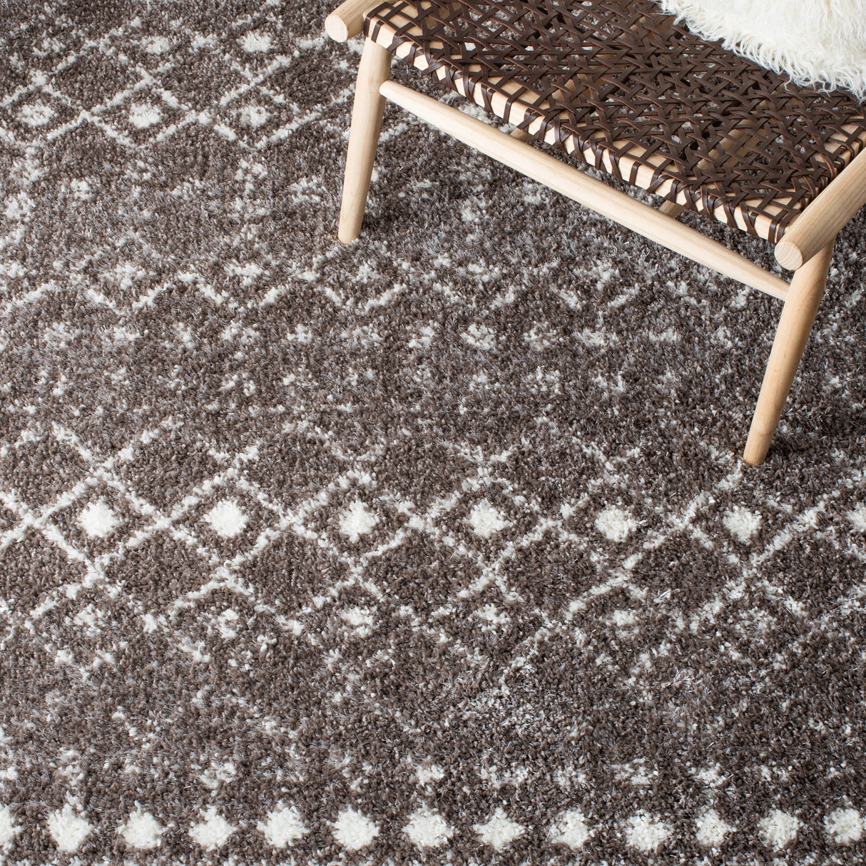 SAFAVIEH Berber Fringe Dashurije Leatha Trellis Rug