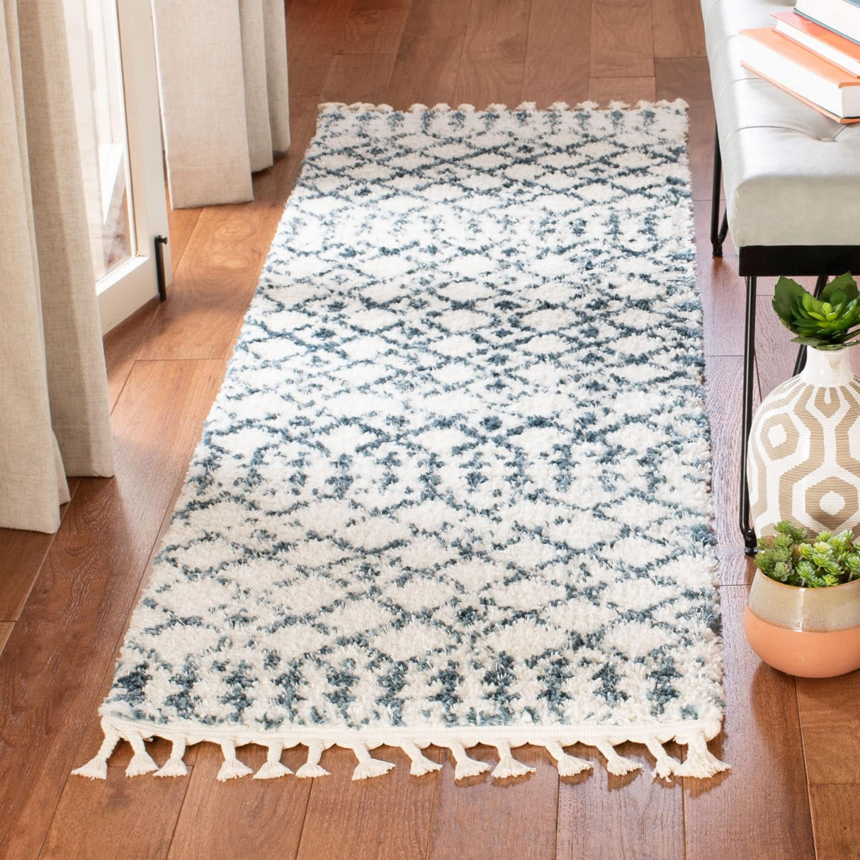 SAFAVIEH Berber Fringe Mirveta Liller Trellis Area Rug