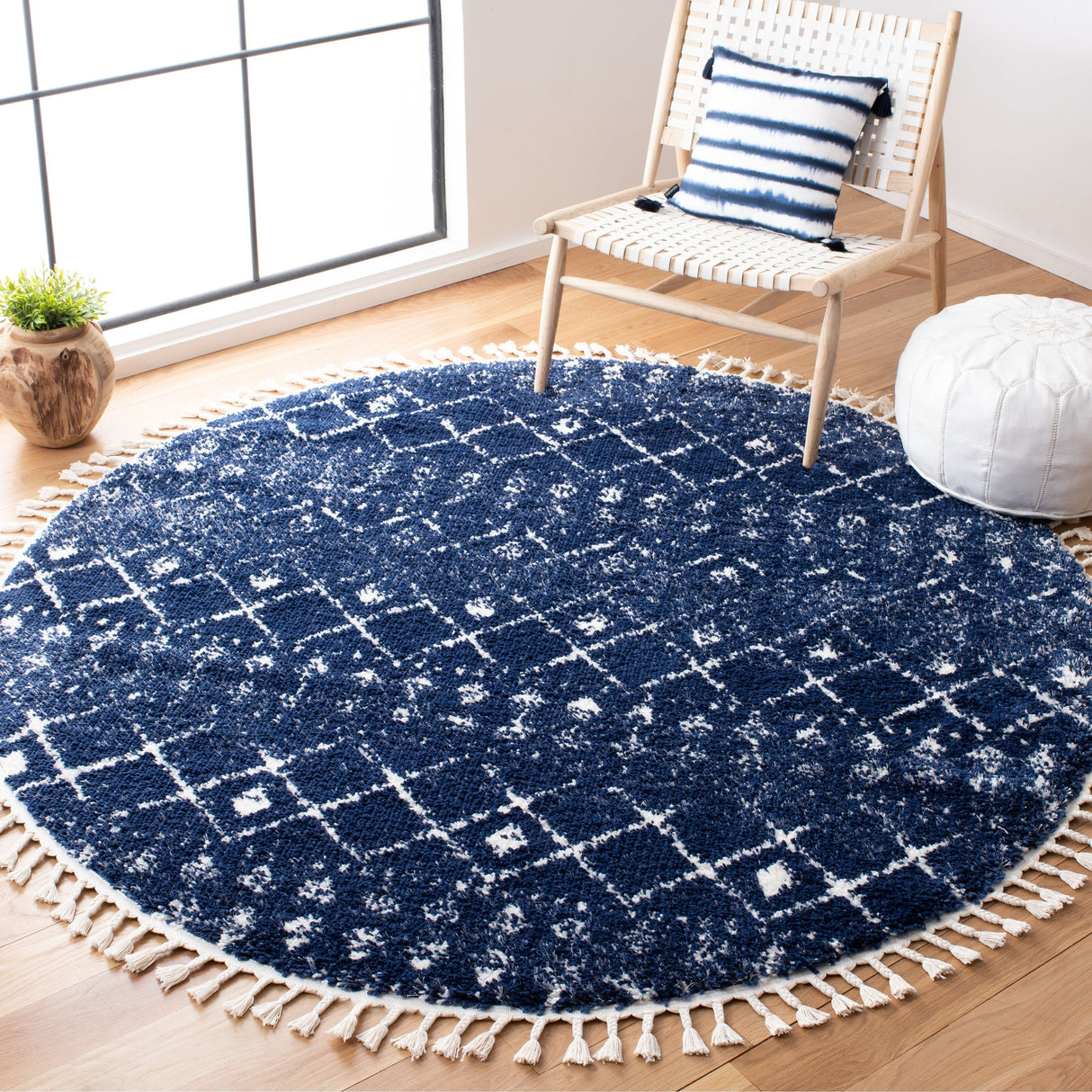 SAFAVIEH Berber Fringe Mirveta Liller Trellis Area Rug