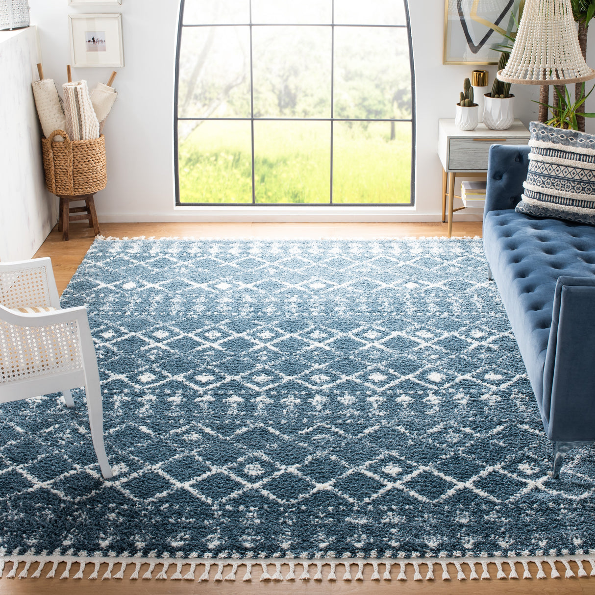 SAFAVIEH Berber Fringe Mirveta Liller Trellis Area Rug