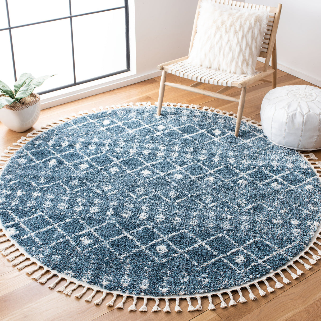 SAFAVIEH Berber Fringe Mirveta Liller Trellis Area Rug