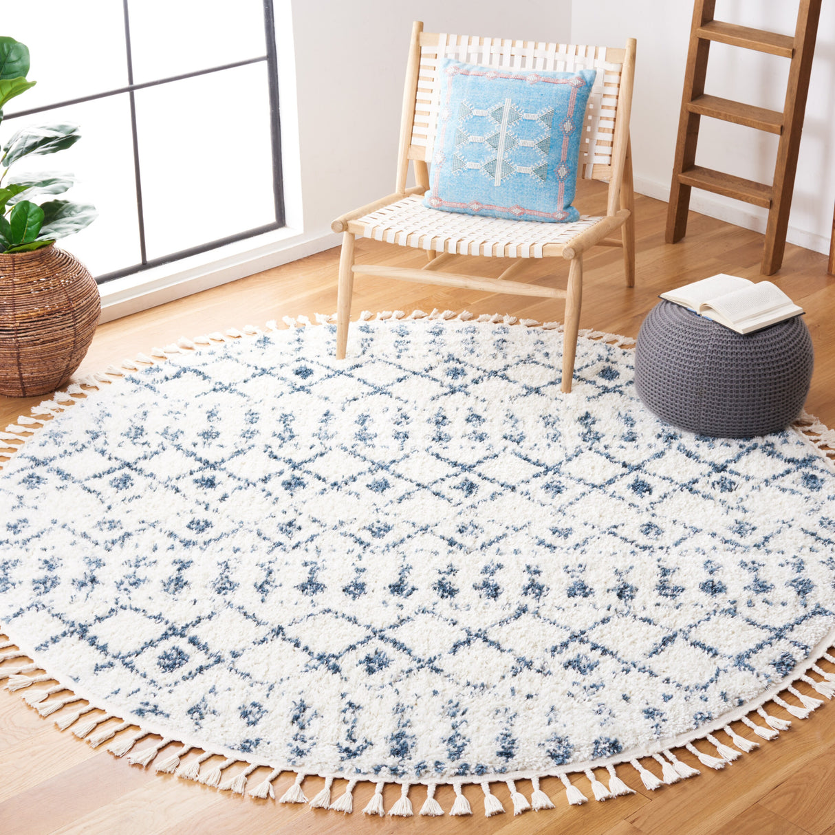 SAFAVIEH Berber Fringe Mirveta Liller Trellis Area Rug