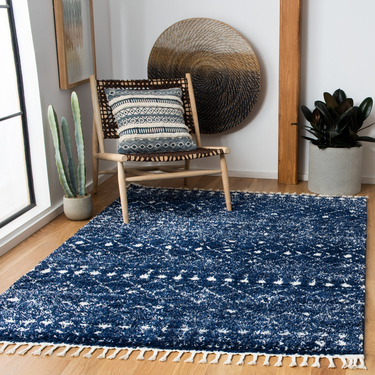 SAFAVIEH Berber Fringe Mirveta Liller Trellis Area Rug