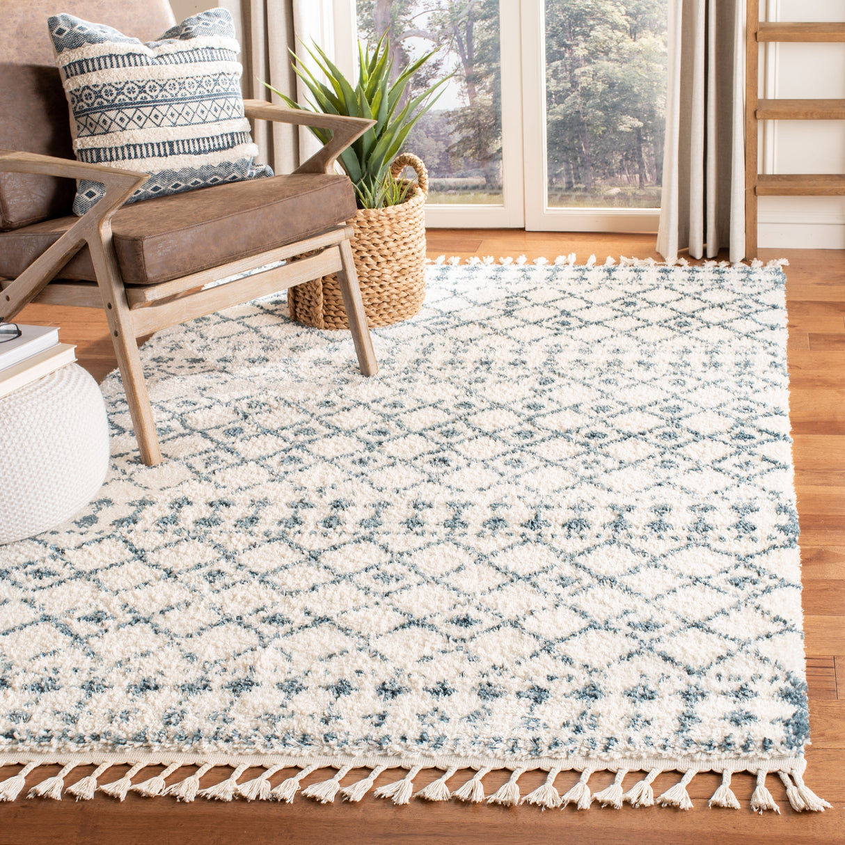 SAFAVIEH Berber Fringe Mirveta Liller Trellis Area Rug