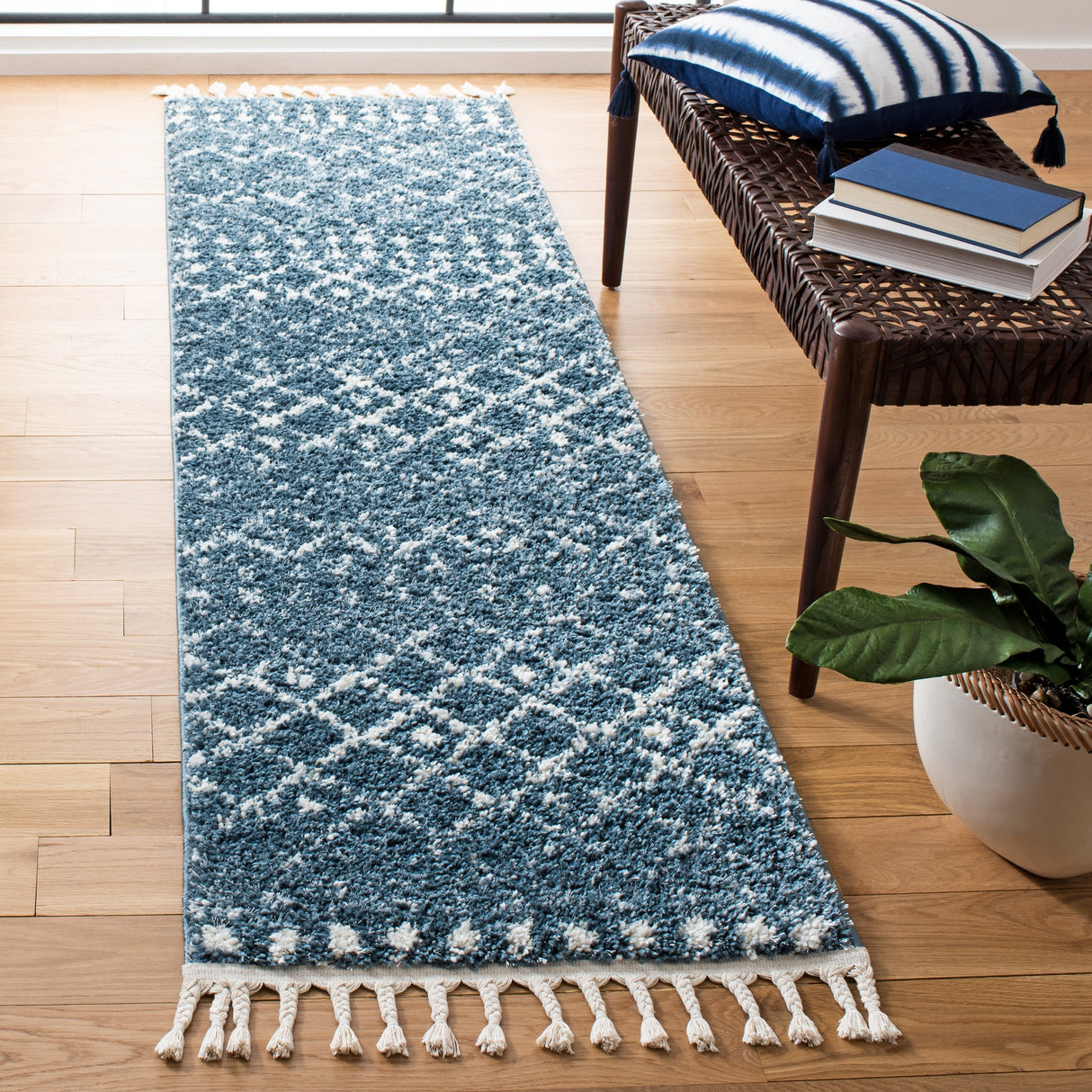 SAFAVIEH Berber Fringe Mirveta Liller Trellis Area Rug