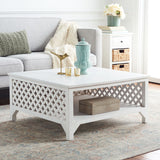 SAFAVIEH Bernardina Square Single Shelf Coffee Table - 34" L x 34" D x 16" H - 34Wx34Dx16H