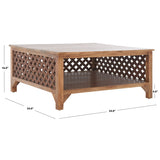 SAFAVIEH Bernardina Square Single Shelf Coffee Table - 34" L x 34" D x 16" H - 34Wx34Dx16H